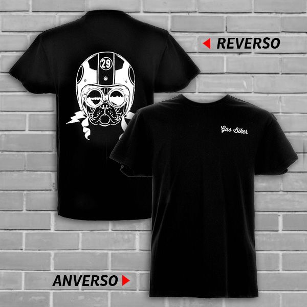 CAMISETA GAS BIKER DOG - NEGRO REVERSO